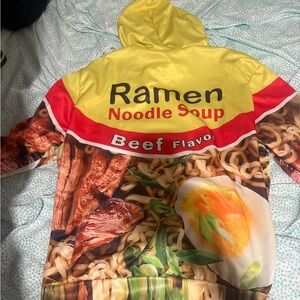 Yellow Ramen Noodle Soup Graphic Hoodie Jacket